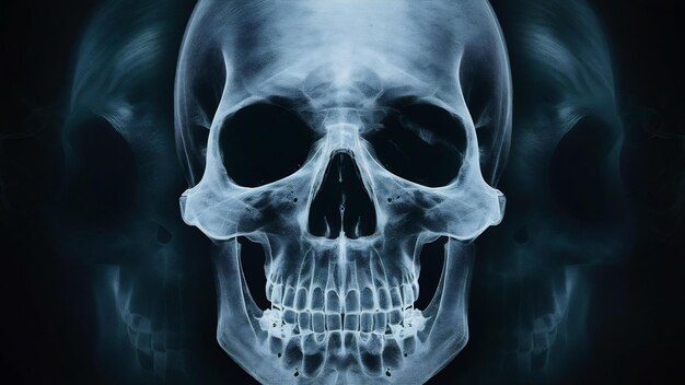 人間の頭蓋骨のX線画像