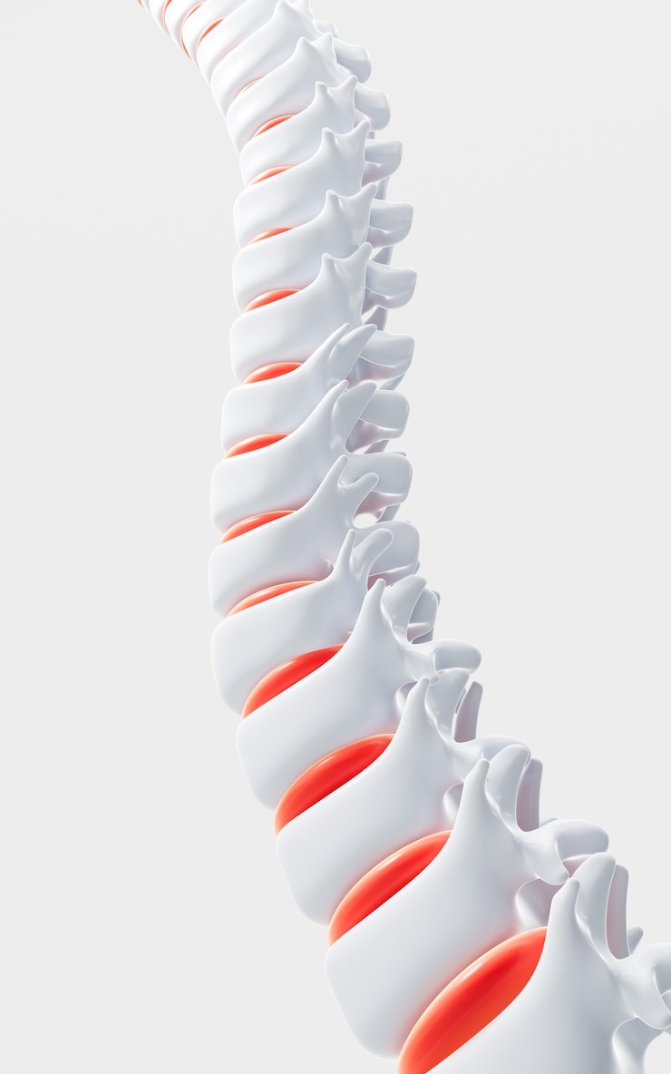 Photo human spine model specification for human vertebrae model 3d rendering