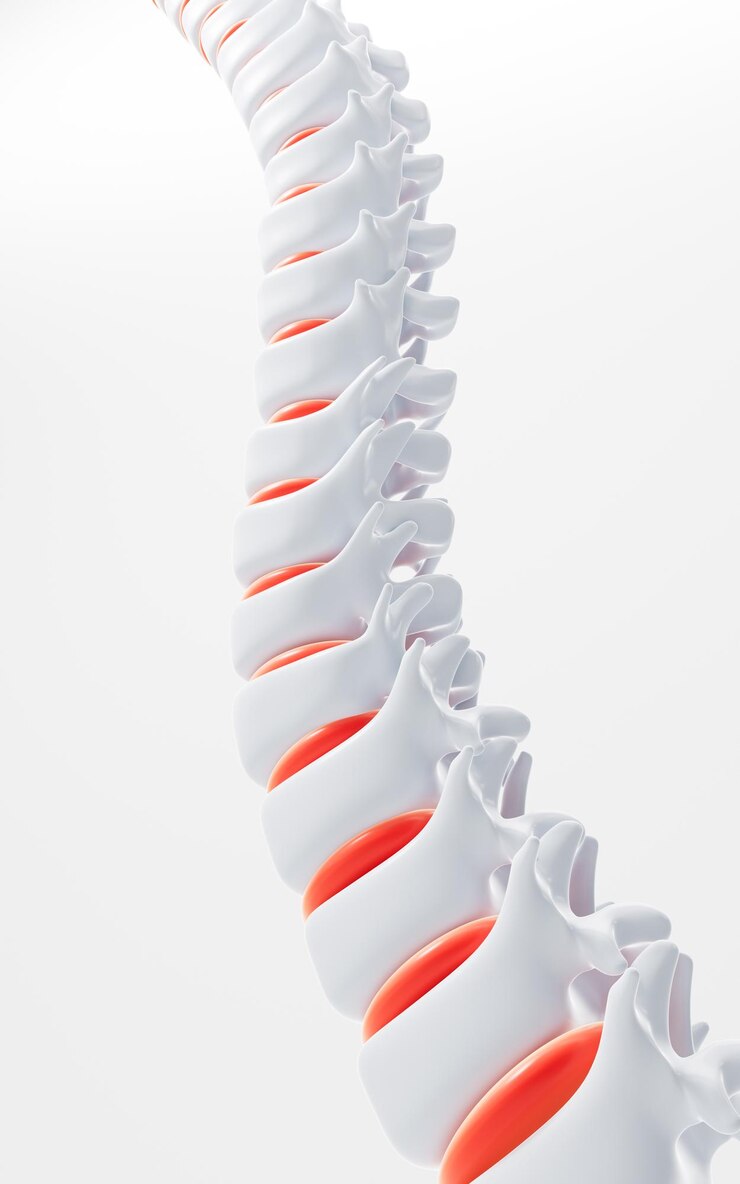 Photo human spine model specification for human vertebrae model 3d rendering