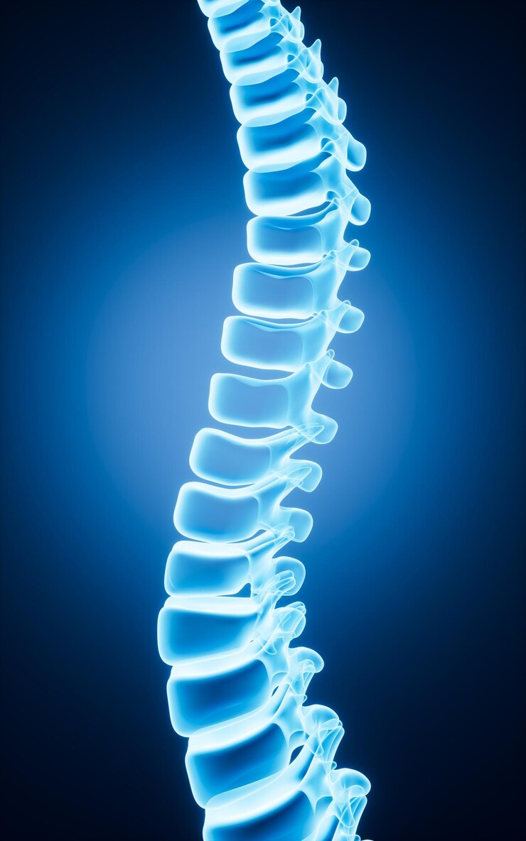 Photo human spine model specification for human vertebrae model 3d rendering