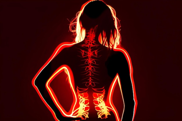 Photo human spine pain disc displacement illustration generative ai