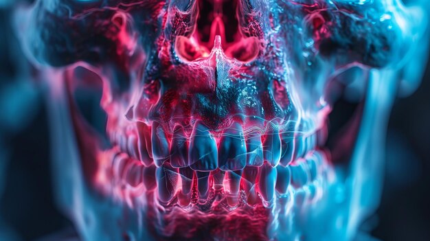 Human teeth in color xray