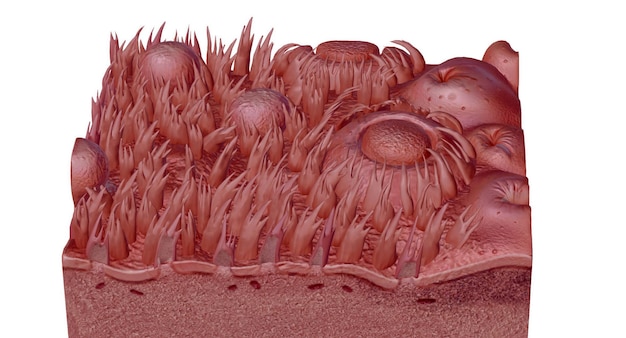 Human tongue cross section showing its different anatomical ps