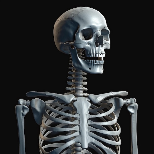 Human upper body skeleton generated with AI technology