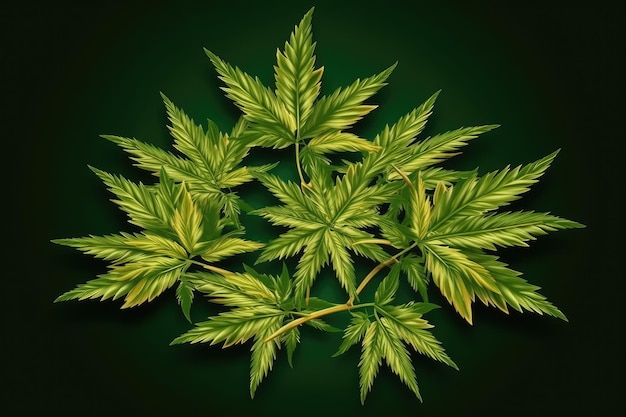 Humanenhanced medical legal marijuana made from dark cannabis leaves Generative AI