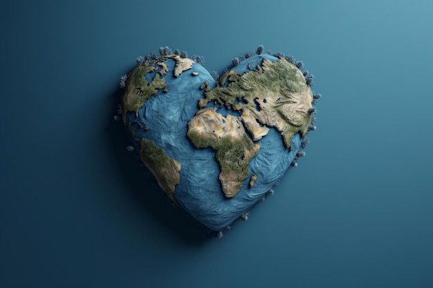 8월 19일 세계 심장 날 9월 29일 백색 바탕에 고립된 심장 모양의 지구 2월 14일 발렌타인 데이