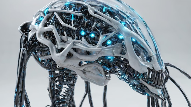 Humanlike Robot Head Examining Surroundings