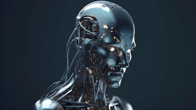 A humanoid cyborg robot