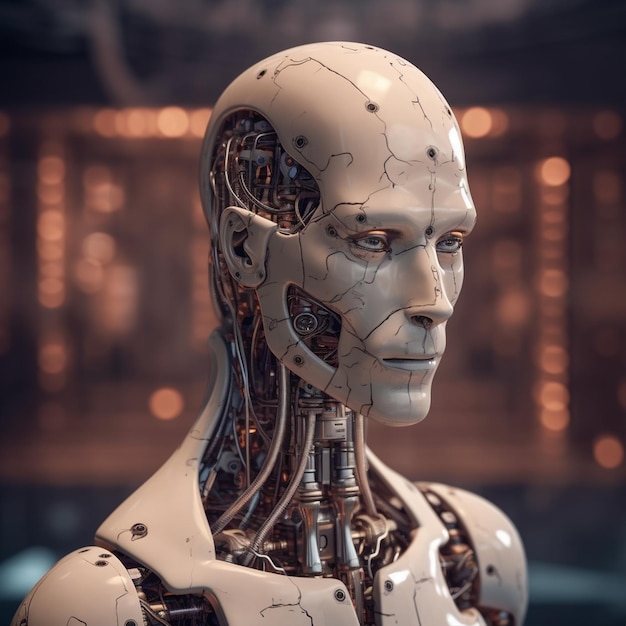 Photo a humanoid robotics intelligent machines