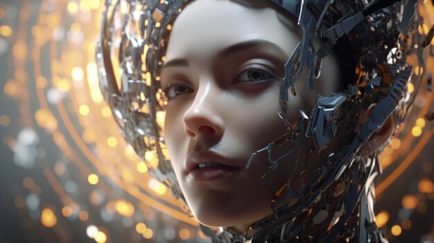humanoïde robotdigitale illustratie generatieve AI