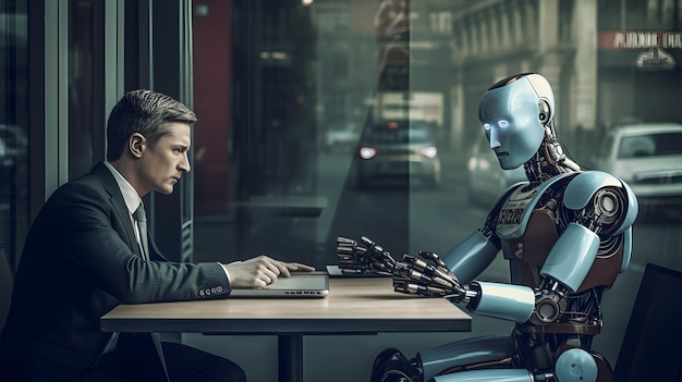 취업 면접 기회를 준비하는 HumanRobot Duo