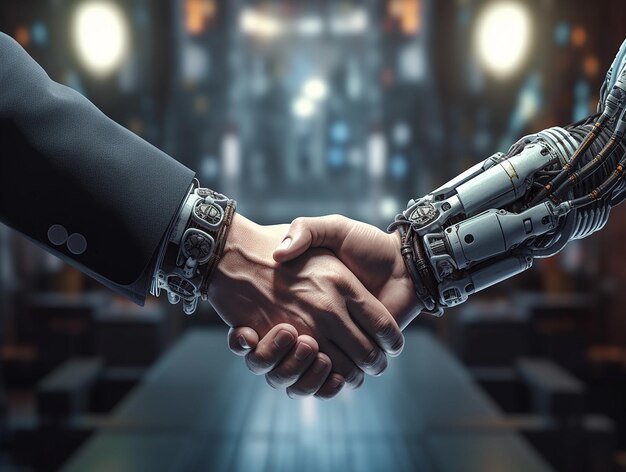 HumanRobot Handshake Advancing Artificial Intelligence Development Exploring the Future of Generative AI