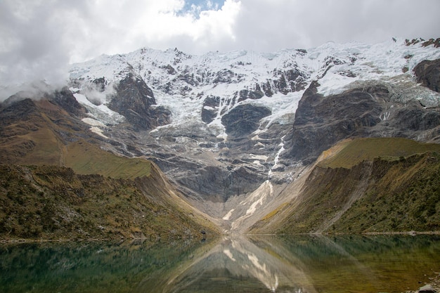 Humantay mountains lake