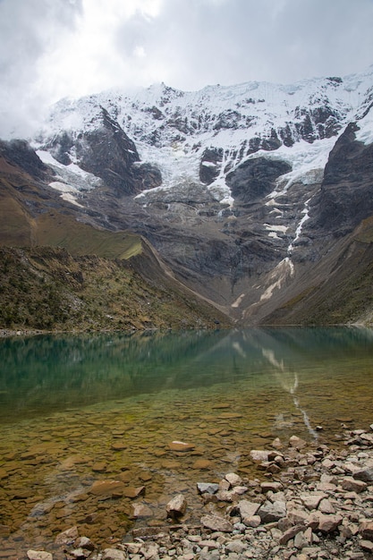 Humantay mountains lake