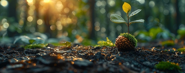 Humble Acorn Germinating Into A Mighty Oak Wallpaper