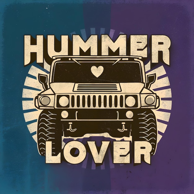 Hummer liefhebber jeep logo ontwerp idee