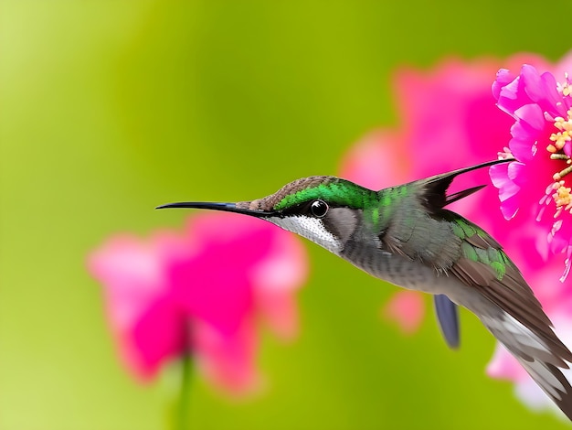 Humming bird green flying ai generated