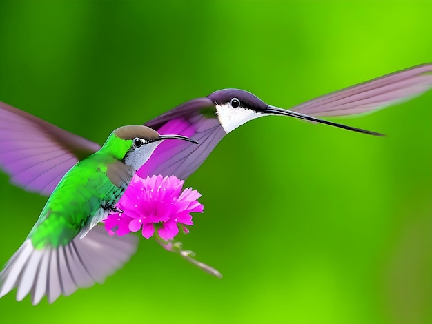 Humming bird green flying ai generated