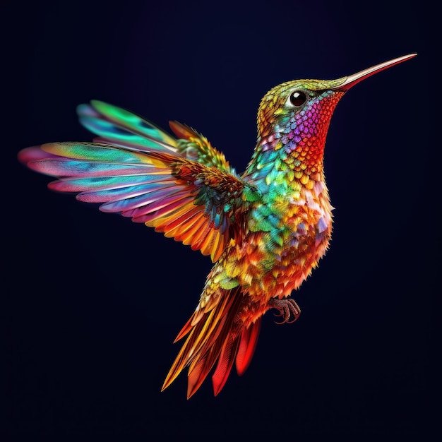 Hummingbird_composed of tiny fractal patterns