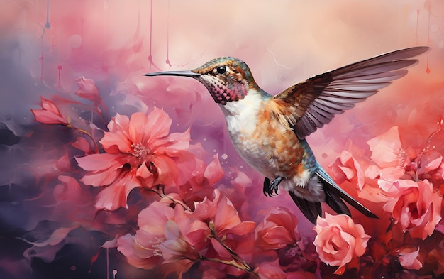 Hummingbird in Digital Hues