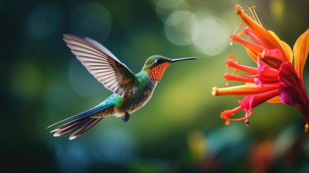 Hummingbird in fligh