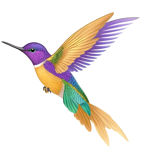 Hummingbird Golden tailed sapphire Hand drawn