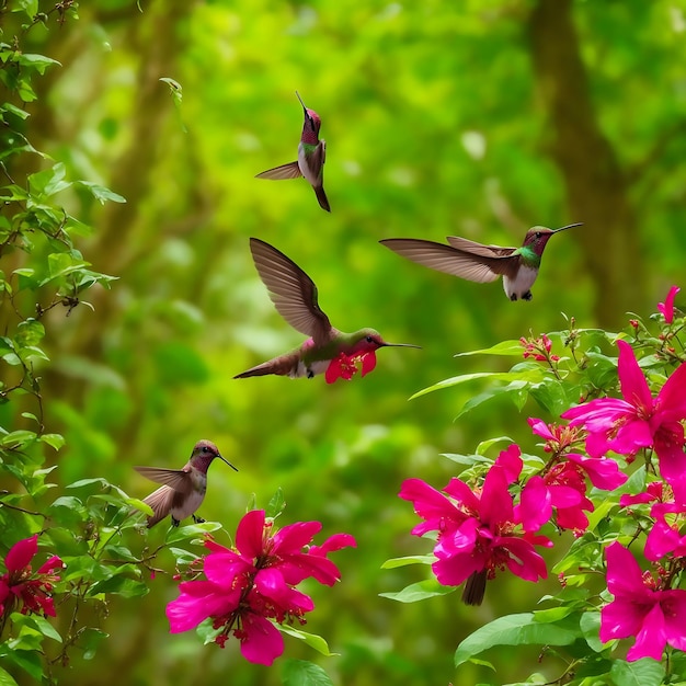 Hummingbird at Iguazu Falls Brazil ai generated