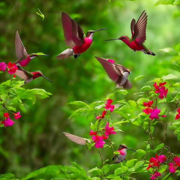 Hummingbird at Iguazu Falls Brazil ai generated