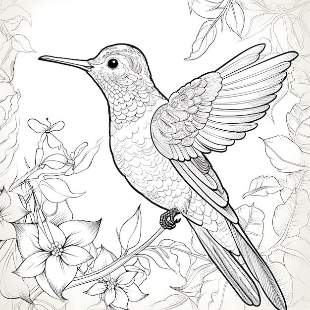 Hummingbird Jungle Bliss Coloring Page