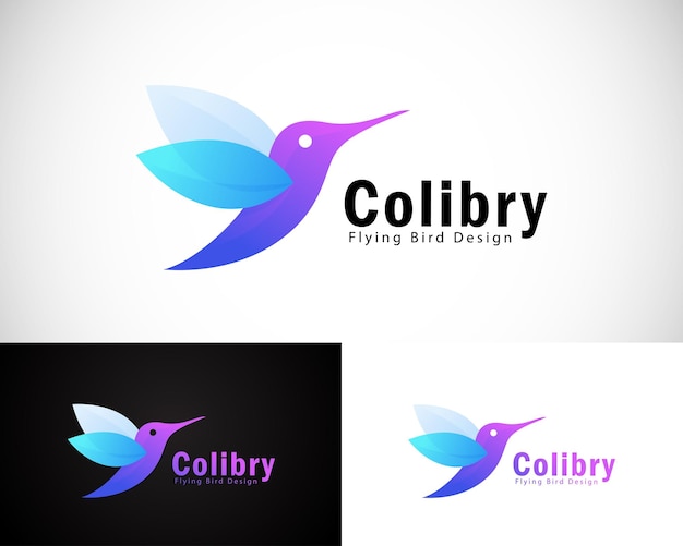 Hummingbird Logo Kleurrijke vogel Logo Art Design