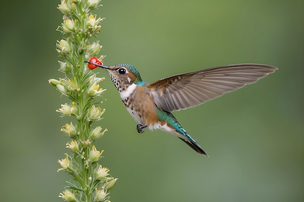 Hummingbird looking for food