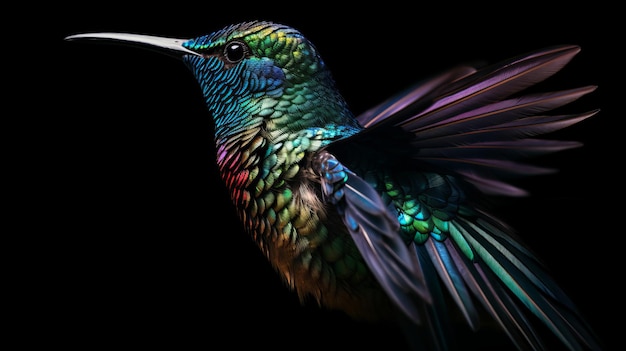 Hummingbirds closeup macro AI generated