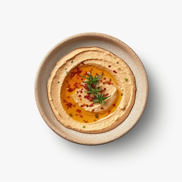 hummus isolated in white background