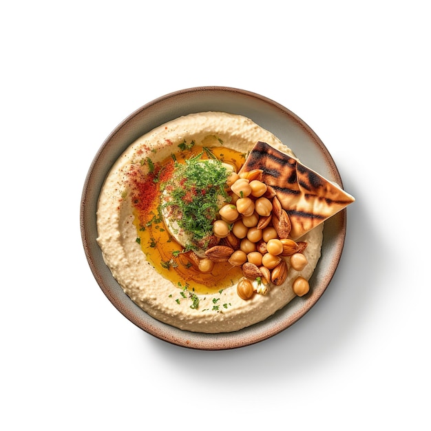 hummus isolated in white background