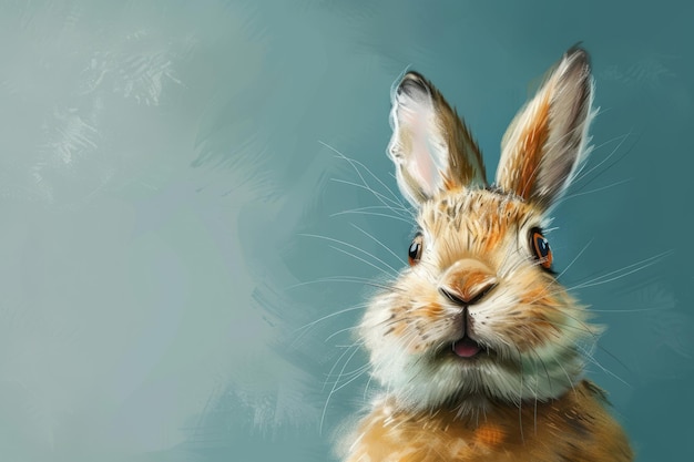 Humorous and exaggerated rabbit caricature fun twist on pet portrait