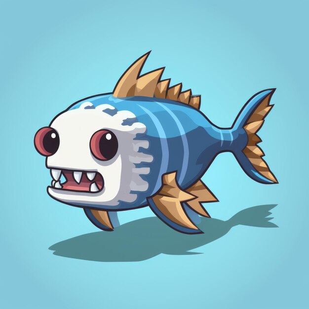 Photo humorous fishy character design for rpg video game