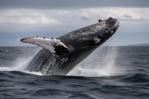 ザトウクジラの太平洋 AI 生成画像