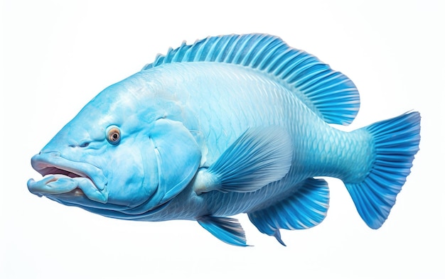 Humphead Wrasse Oceaan Majesteit onthuld geïsoleerd op witte achtergrond