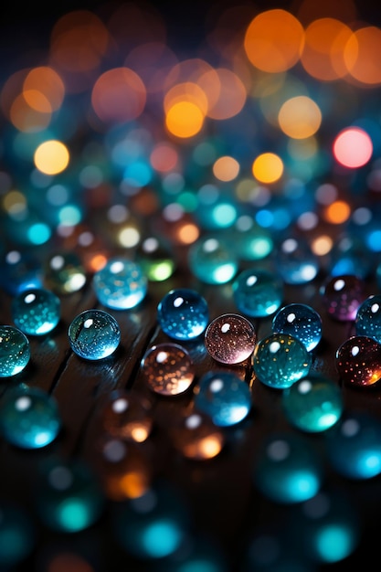 Foto centinaia di luci bokeh circolari ai generative