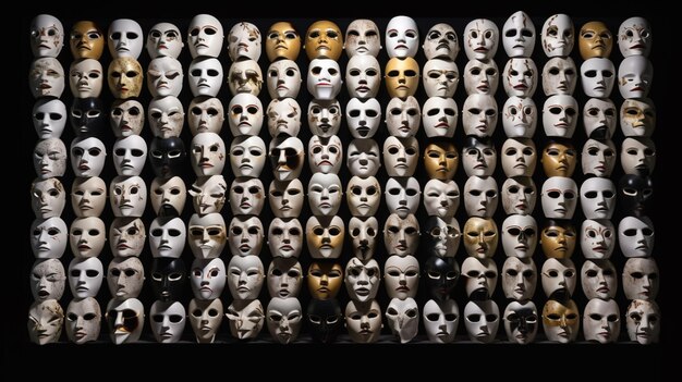 Hundreds of mask concept surreal minimalisim