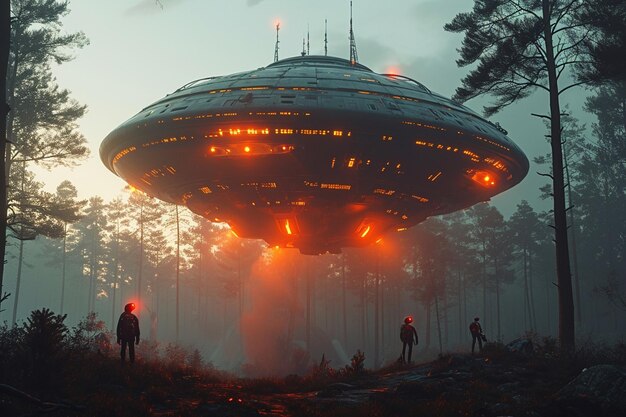 hundreds of people go to the big ufo