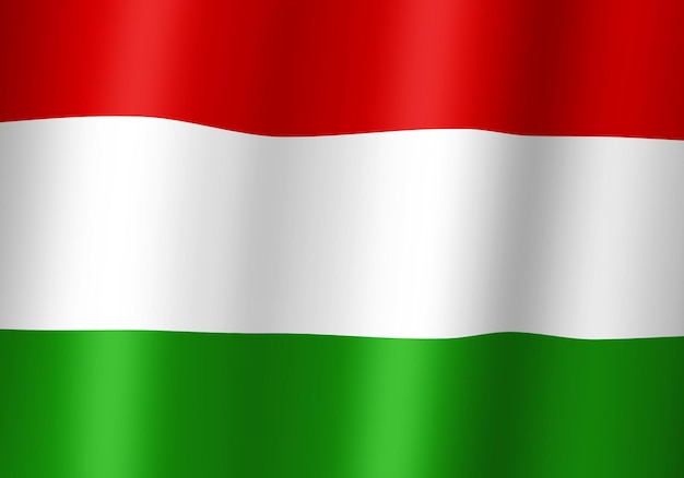 Hungary national flag 3d illustration close up view