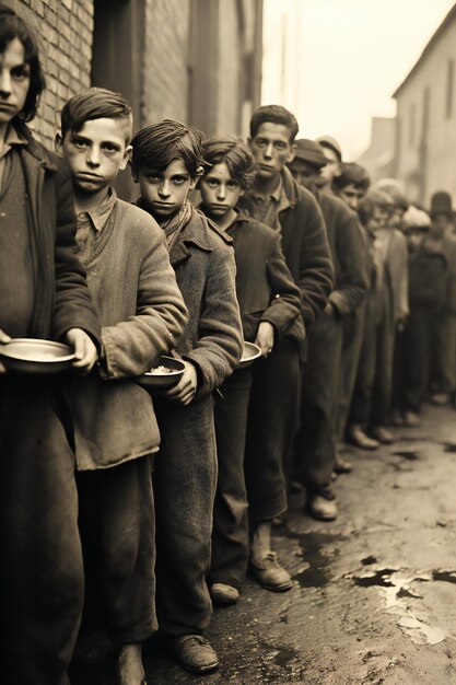 Foto gente affamata durante la grande depressione