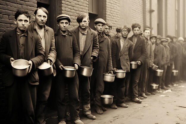 Photo hungry people in the time of great depression