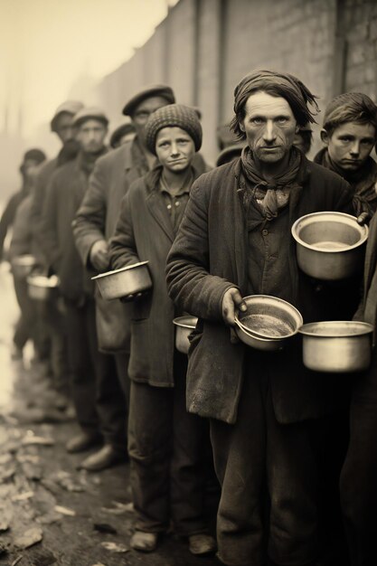 Foto gente affamata durante la grande depressione