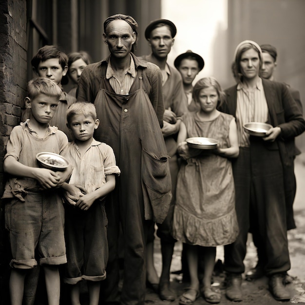 Photo hungry people in the time of great depression