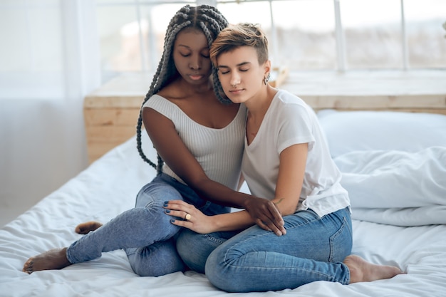 Hungs. Picture of two girls hugging each other