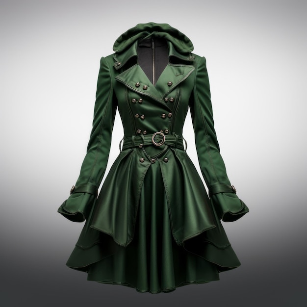 Foto cappotto hunter green women39s con disegno d'illustrazione gotica