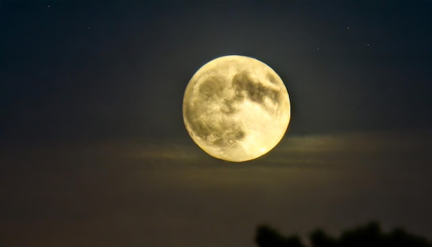 Hunter's moon Super full moon with dark background Madrid Spain Europe Horizontal Photo