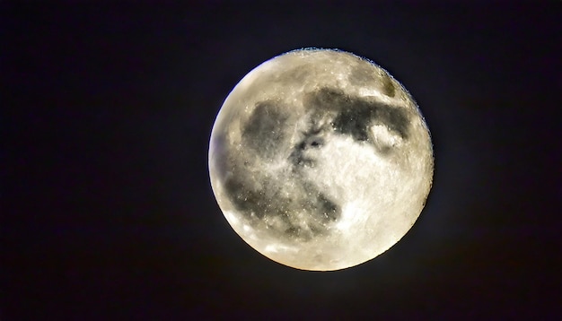 Hunter's moon Super full moon with dark background Madrid Spain Europe Horizontal Photo